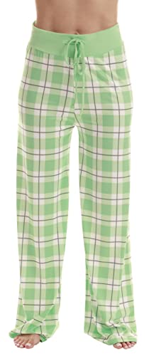 Palazzo Pajama Pants for Women, Mint White Plaid