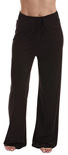 Palazzo Pajama Pants for Women, Solid Black