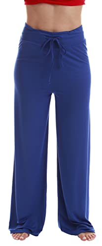 Palazzo Pajama Pants for Women, Solid Navy