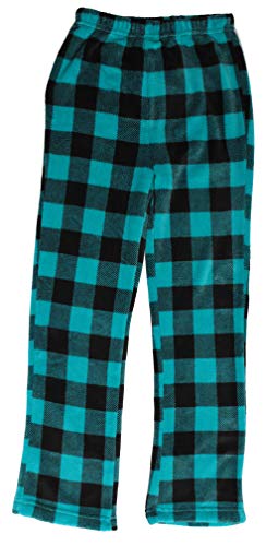 Plush Pajama Pants for Girls, Turquoise / Black Pant