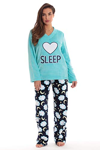 Plush Pajama Sets for Women, Blue - Celestial