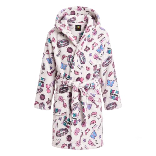 Plush Robe for Girls, White - Pajamas