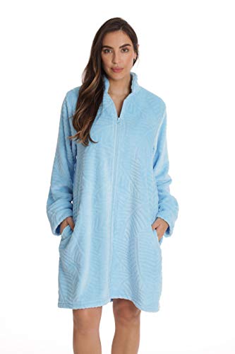 Plush Short Lounger Robe, Light Blue