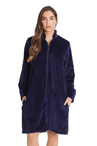 Plush Short Lounger Robe, Navy