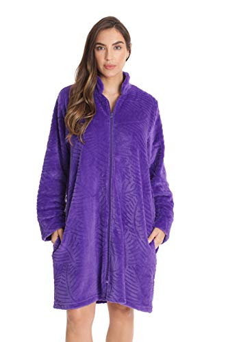 Plush Short Lounger Robe, Purple