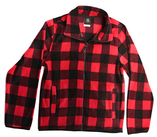 Polar Fleece Girls Jacket, Black / Red