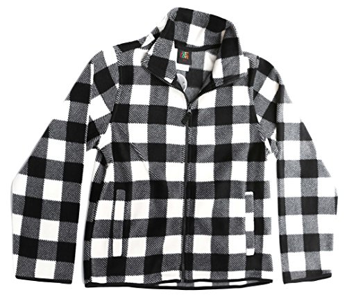 Polar Fleece Girls Jacket, Black / White