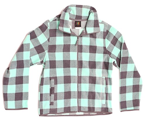Polar Fleece Girls Jacket, Charcoal / Mint