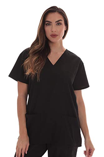 Scrub Tops for Women, Black