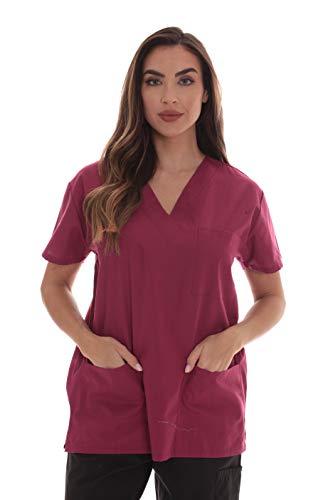Scrub Tops for Women, Burgundy