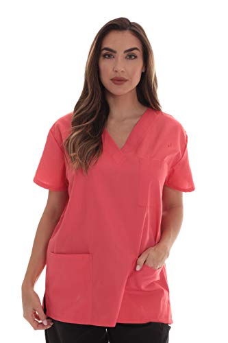 Scrub Tops for Women, Coral