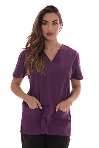 Scrub Tops for Women, Eggplant