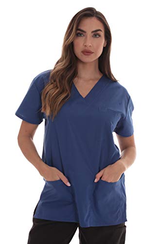 Scrub Tops for Women, Galaxy Blue