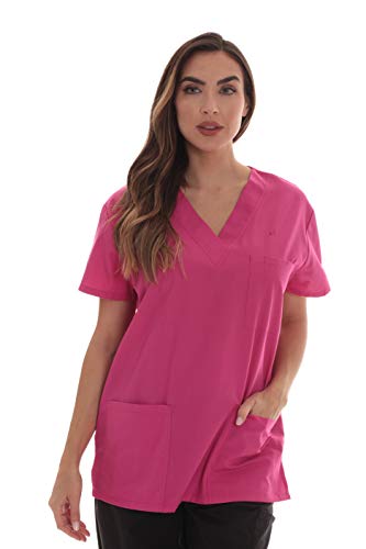 Scrub Tops for Women, Hot Pink
