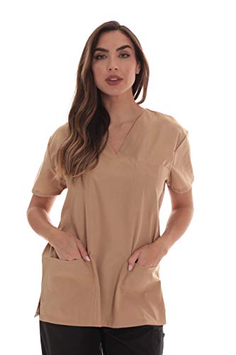 Scrub Tops for Women, Khaki