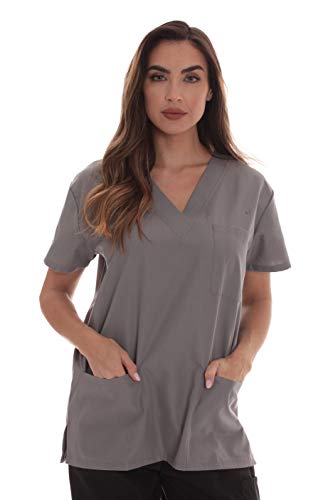 Scrub Tops for Women, Light Grey
