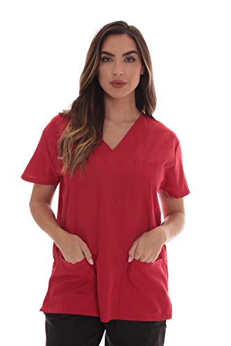 Scrub Tops for Women, Red