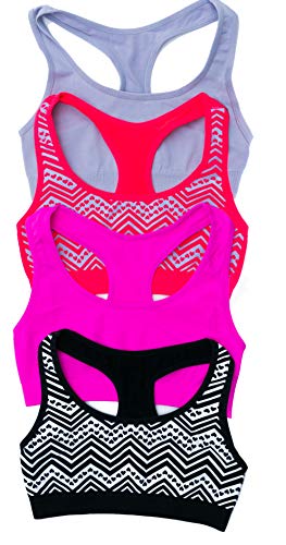 Seamless Crop Sports Bra for Girls, With Heart Print