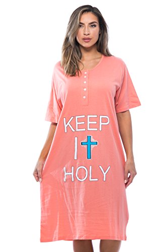 Short Sleeve Nightgown, Coral - Keep It Holy