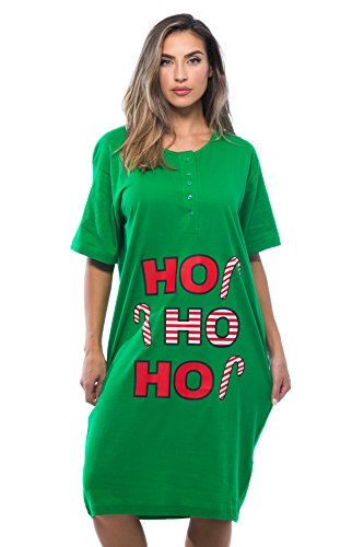Short Sleeve Nightgown, Green - Ho Ho Ho