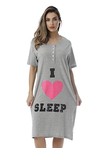 Short Sleeve Nightgown, Grey - I Heart Sleep