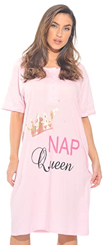 Short Sleeve Nightgown, Light Pink - Nap Queen
