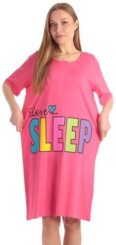 Short Sleeve Nightgown Sleep Dress for Women, Red - Love Sleep