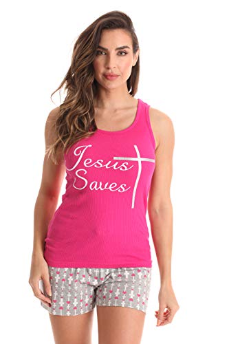 Shorts Set for Women, Pink - Jesus Saves