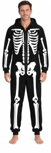 Skeleton Adult Onesie Halloween Costume, Men's Skeleton