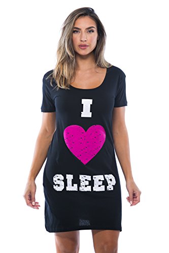 Sleep Dress for Women, Black - I Heart Sleep