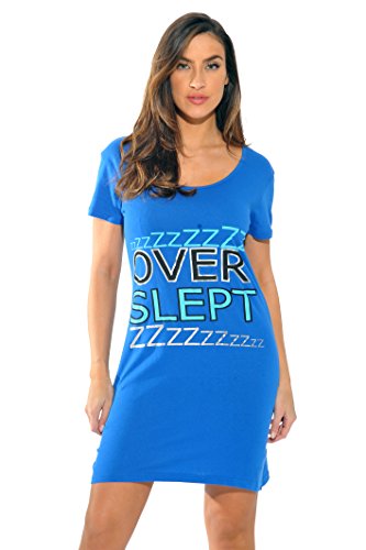 Sleep Dress for Women, Blue - Over Slept
