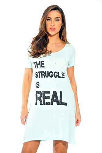 Sleep Dress for Women, Blue - the Struggle is Real