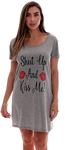Sleep Dress for Women Sleeping Dorm Shirt, Grey - Kiss Me