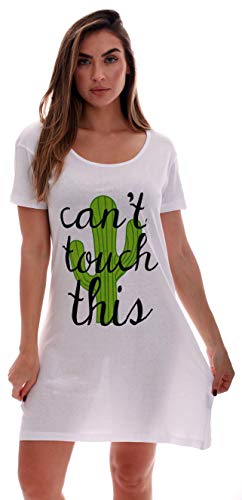 Sleep Dress for Women Sleeping Dorm, White - Can't Touch This