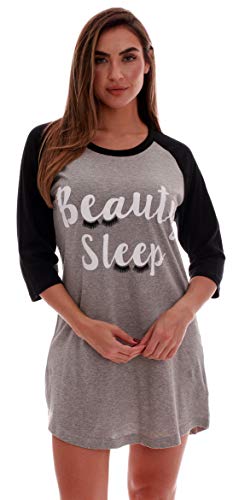 Sleep Dress for Women Sleeping Shirt, Grey - Beauty Sleep
