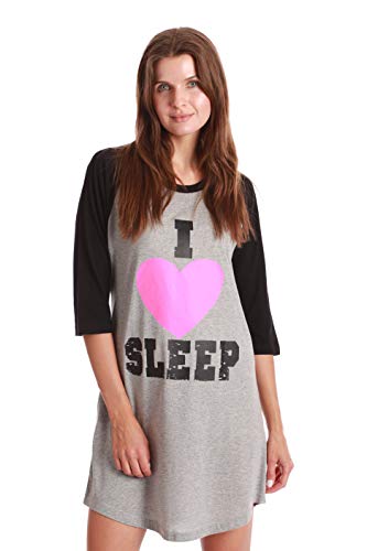Sleep Dress for Women Sleeping Shirt, Grey - I Heart Sleep