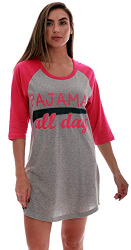 Sleep Dress for Women Sleeping Shirt, Grey - Pajamas All Day