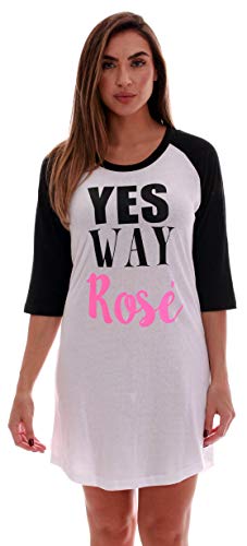 Sleep Dress for Women Sleeping Shirt, White - Yes Way Ros