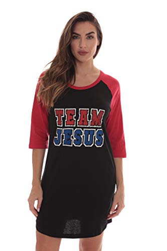Sleep Shirt for Women, Black - Team Jesus