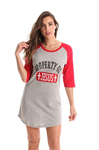 Sleep Shirt for Women, Grey - Property of Jesus