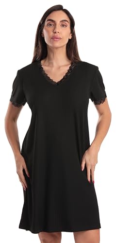 Sleeveless Nightgown Solid Black