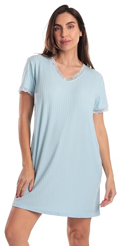 Sleeveless Nightgown, Solid Blue