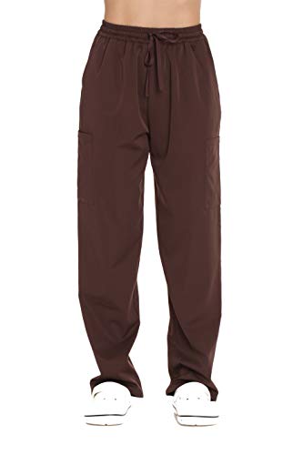 Stretch Solid Scrub Pants for Women Chocolate