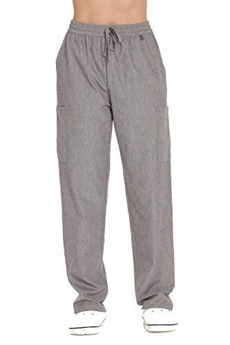 Stretch Solid Scrub Pants for Women, Heather Grey