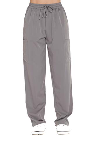 Stretch Solid Scrub Pants for Women, Light Grey