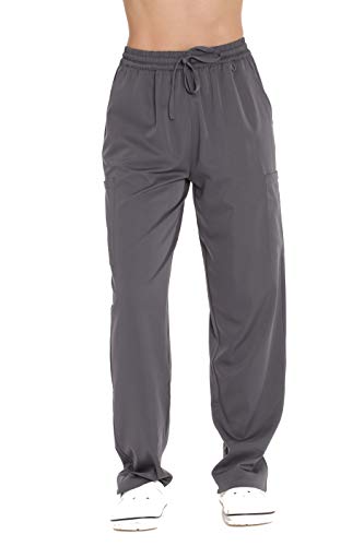 Stretch Solid Scrub Pants for Women, Steel Grey