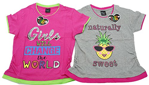 T Shirts for Girls Fuchsia, Fuchsia / Grey
