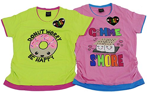 T Shirts for Girls, Pink / Citron