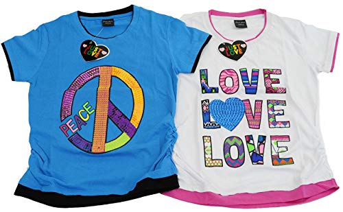 T Shirts for Girls Turquoise, Turquoise / White