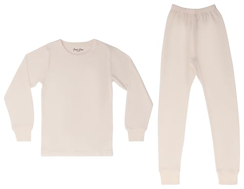 Thermal Underwear Set for Girls, Ecru